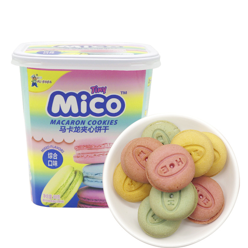Mico马卡龙夹心饼干多口味早餐点心奶油饼干网红零食88克